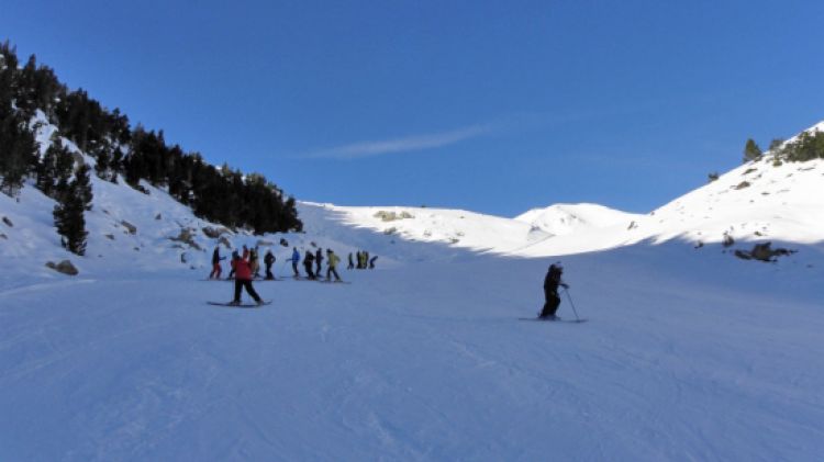 Esquiadors a l'estació de Vallter 2000 aquesta setmana