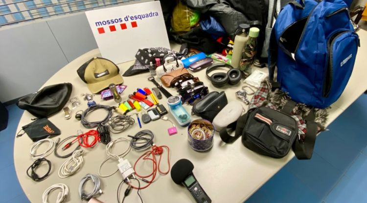 El material intervingut pels mossos en la detenció del lladre a Sils