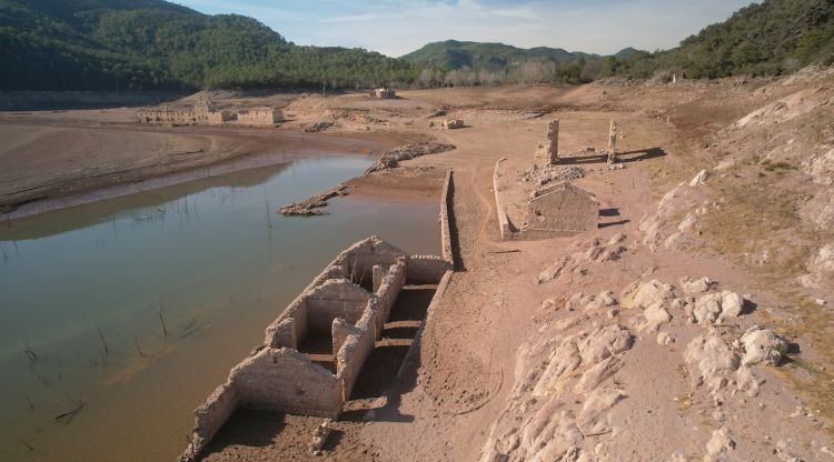 Estat del pantà de Darnius - Boadella aquest dilluns. Genís Rovira