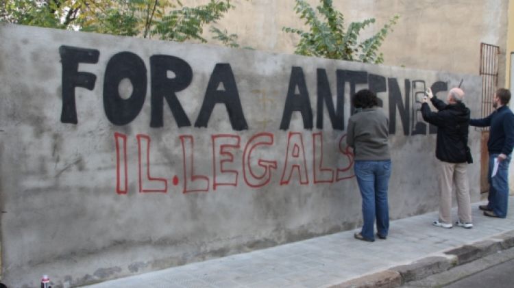 Moment en que els veïns es van queixar públicament (arxiu)