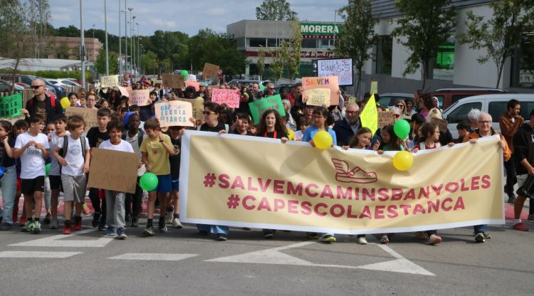 La protesta de l'escola Camins. ACN