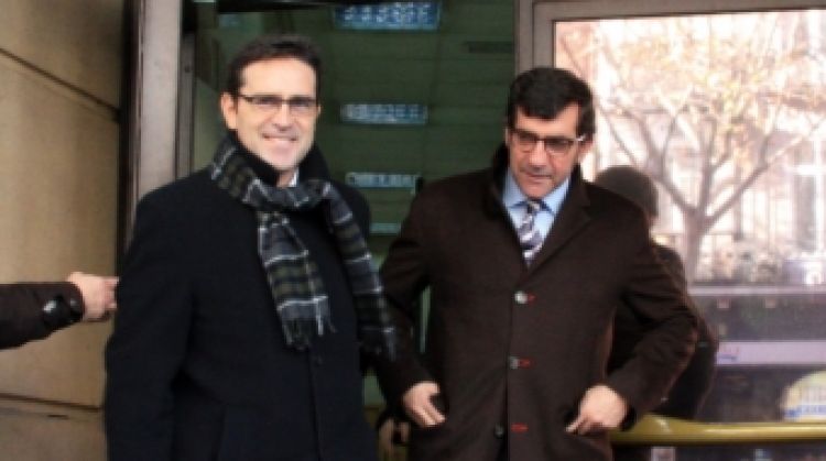 L'empresari gironí Josep Delgado i el seu advocat, Carles Monguilod, aquest dimarts a l'Audiència Nacional © ACN