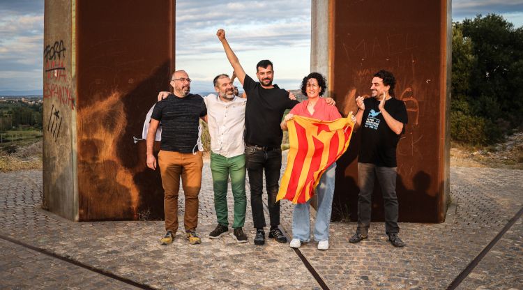 Els cinc exiliats, aquest matí. ACN