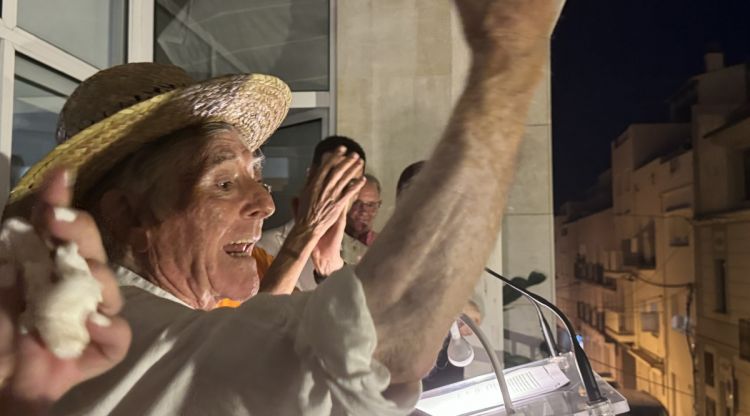 Pedro Martos 'Coquini' durant l'homenatge d'ahir al vespre