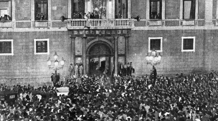 Moment de la proclamació de l'Estat Català el 1934