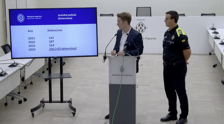 Jordi Masquef amb el cap de la Guàrdia Urbana, Lluís Lupiáñez
