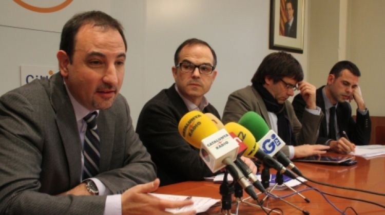 Ramon Espadalé,  Jordi Turull, Carles Puigdemont i Santi Vila © ACN