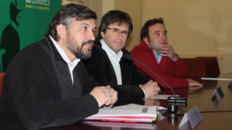 El coordinador nacional d'Unió de Pagesos, Joan Caball i l'alcalde de Girona, Carles Puigdemont © ACN