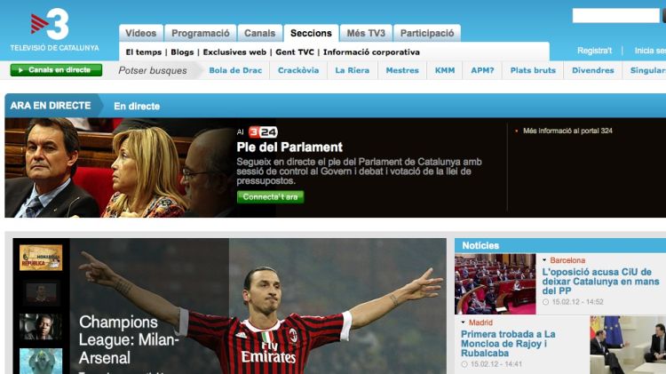 Captura del portal de Televisió de Catalunya © AG