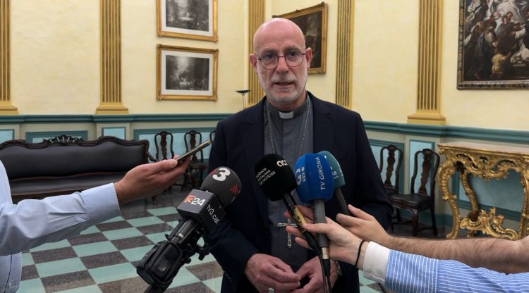 El bisbe de Girona, Octavi Vilà, aquest matí. ACN