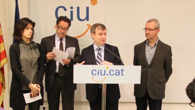 Els diputats gironins de CiU al Congrés amb Pere Macias, portaveu del grup a la comissió de Foment © ACN