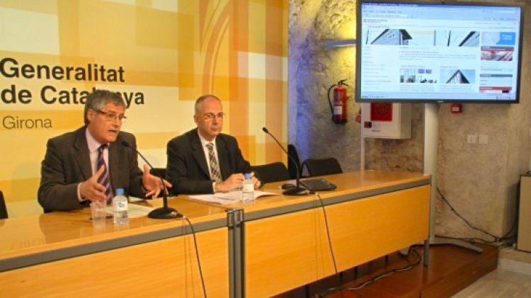 El delegat del Govern a Girona, Eudald Casadesús, i el director general de Participació Ciutadana, Ignasi Genovès © ACN