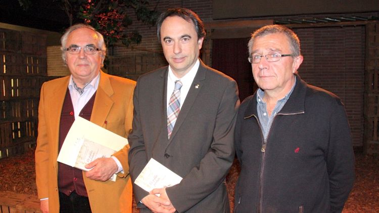 El tinent d'alcalde de Cultura de l'Ajuntament de Barcelona, Jaume Ciurana, amb Marcel Fité i Xavier Cortadellas © ACN