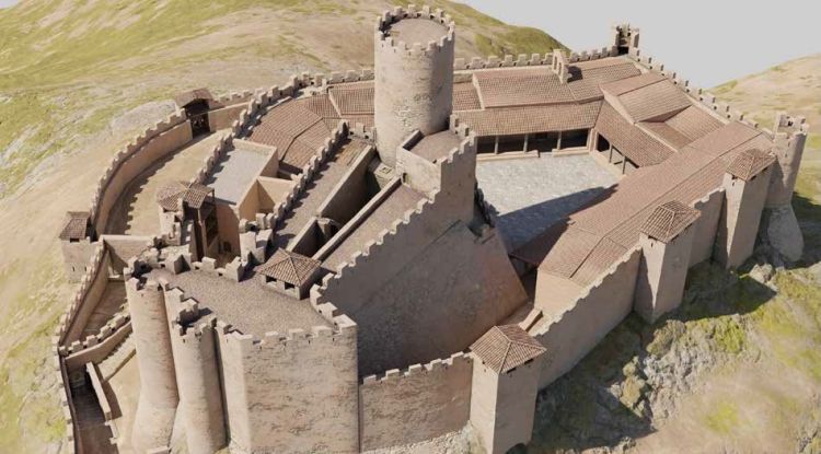 Recreació del Castell de Montsoriu el segle XIV