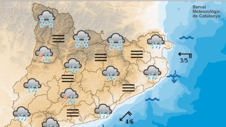 Mapa de previsió per demà dimecres © AG