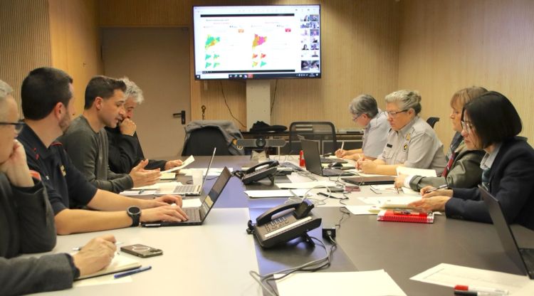 Reunió del comitè d'emergències al CECAT, aquest matí. ACN