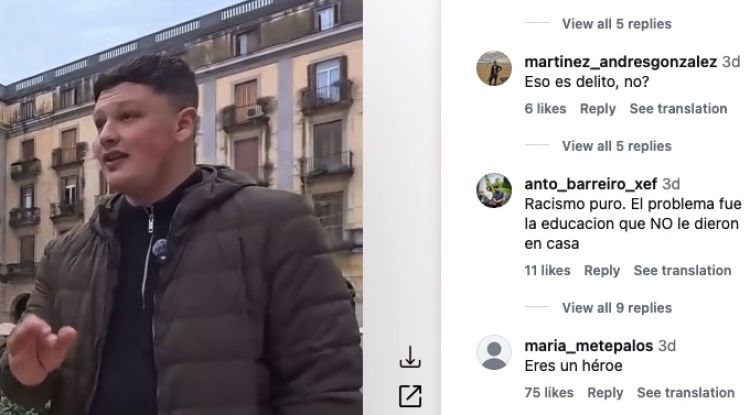 Captura de l'entrevista publicada a xarxes socials. Instagram