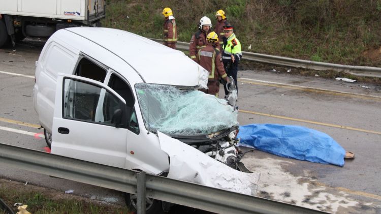 Darrer accident mortal a la N-II a l'alçada de Sils (arxiu)