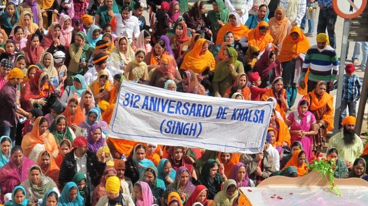 Un instant durant la celebració del naixement de 'Khalsa' a Santa Coloma de Farners © ACN