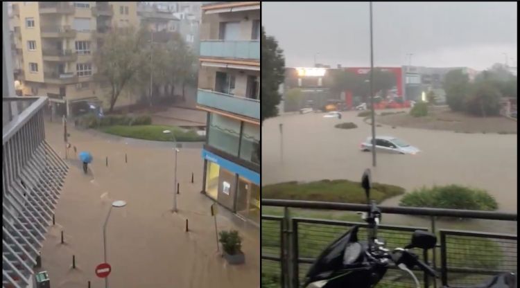 La tempesta ha deixat diversos carrers negats a Blanes