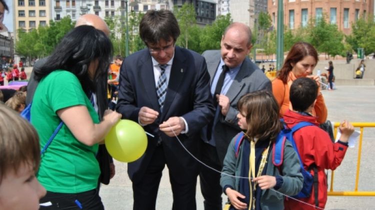 L'alcalde de Girona, Carles Puigdemont, durant la fira de la Ciència de Girona © ACN