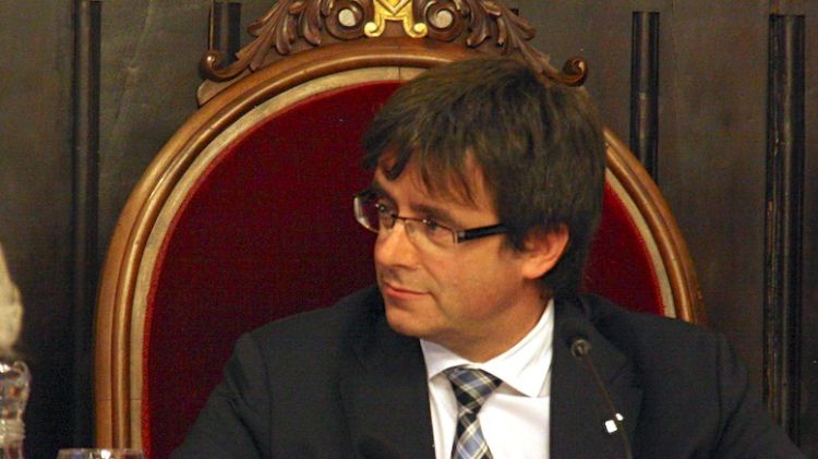 L'alcalde de Girona, Carles Puigdemont, al ple d'ahir a la nit © ACN