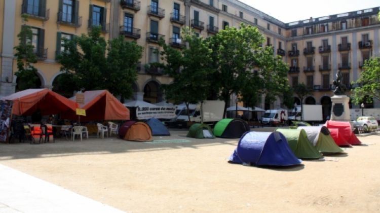 Els joves desmuntaran l'acampada aquesta tarda, després de fer un dinar popular © ACN