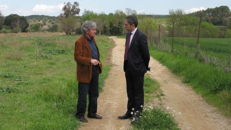 Josep Maria Bartolomé (esquerra) acompanyat per Jordi Martinoy