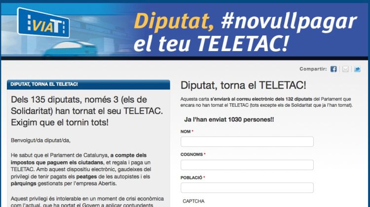 Captura de pantalla del web torneuteletac.cat
