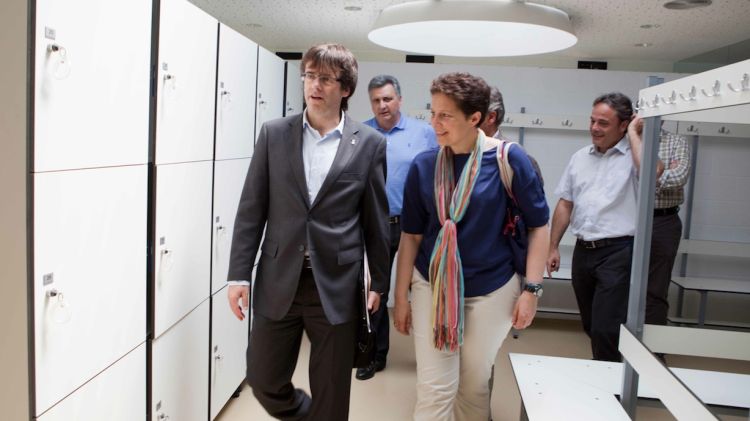 Carles Puigdemont visitant les noves instal·lacions © Martí Artalejo