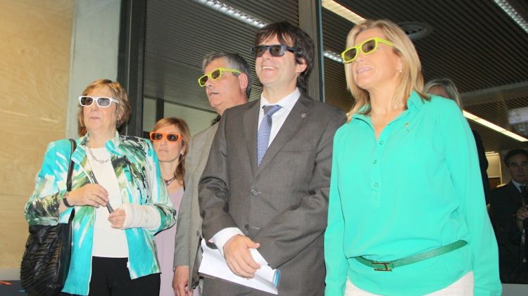 La presidenta en funcions, Joana Ortega i l'alcalde de Girona, Carles Puigdemont © ACN