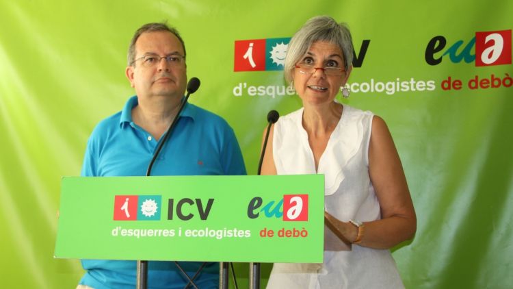 Els regidors d'ICV a l'Ajuntament de Girona, Joan Olòriz i Núria Terés © ACN