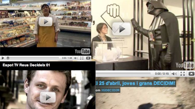 Captures d'alguns dels vídeos que hi participen