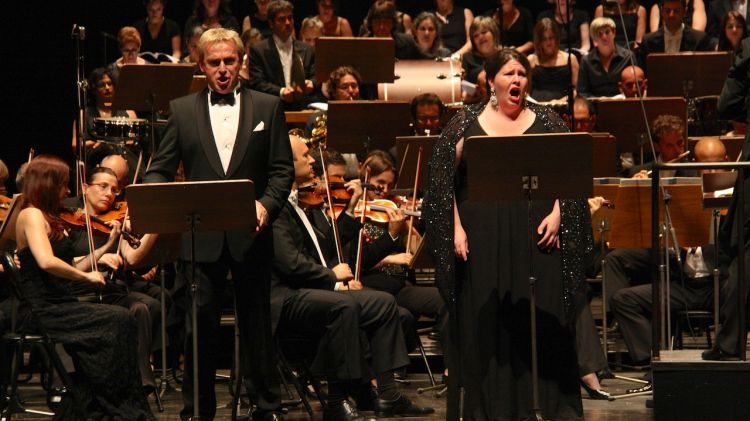 Un instant durant la interpretació de 'Il trovatore' al Festival Castell de Peralada © ACN