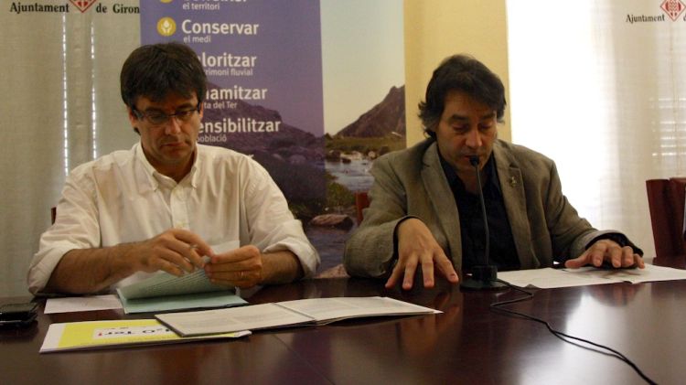 L'alcalde de Girona, Carles Puigdemont, i el president del Consorci Alba-Ter, Jordi Monell © ACN