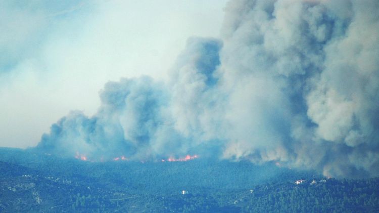 L'incendi de l'Alt Empordà vist des de la Garrotxa © Laura Guardiola