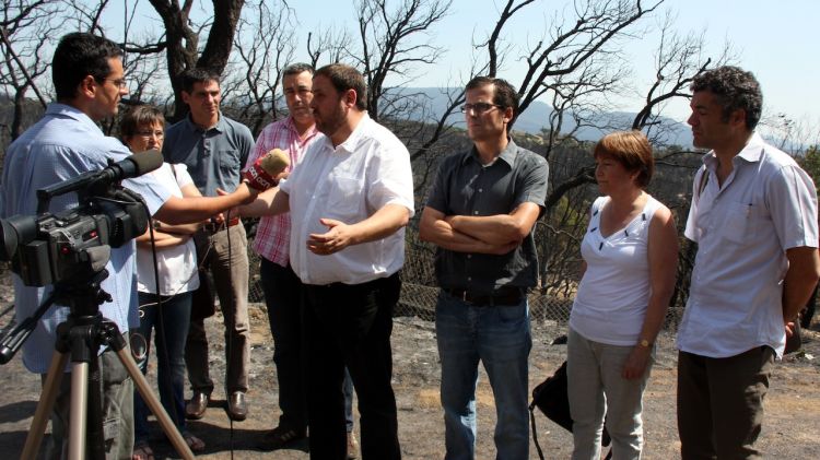 Oriol Junqueras amb l'alcaldes de la zona © ACN