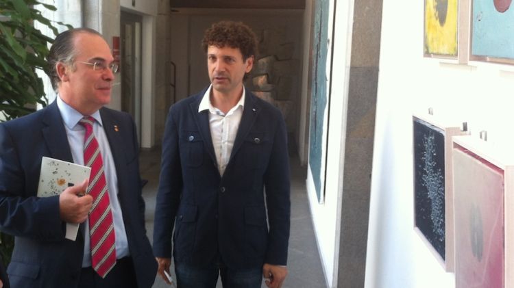 Jordi Martoranno (dreta) amb el president de la Diputació, Jaume Torramadé © David Sánchez