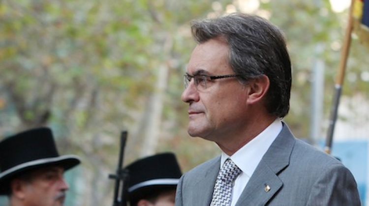 Artur Mas, aquest matí davant el monument de Rafael Casanova © ACN