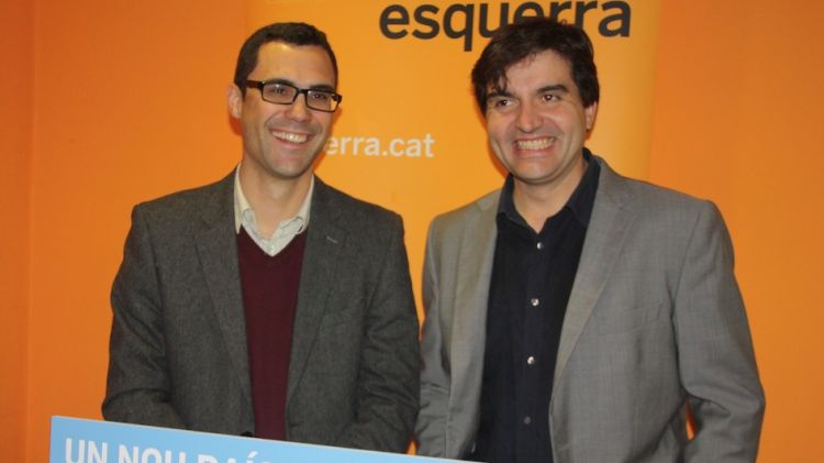 Roger Torrent, amb el número dos de la candidatura, Sergi Sabrià © ACN