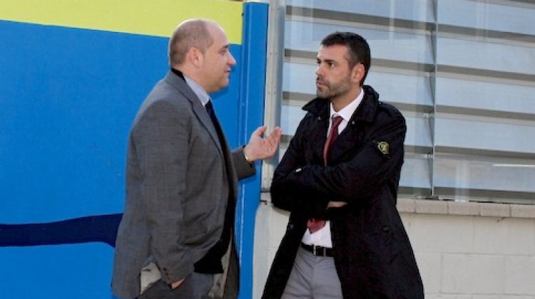 El candidat de CiU per Girona, Santi Vila, amb Albert Bayot © ACN