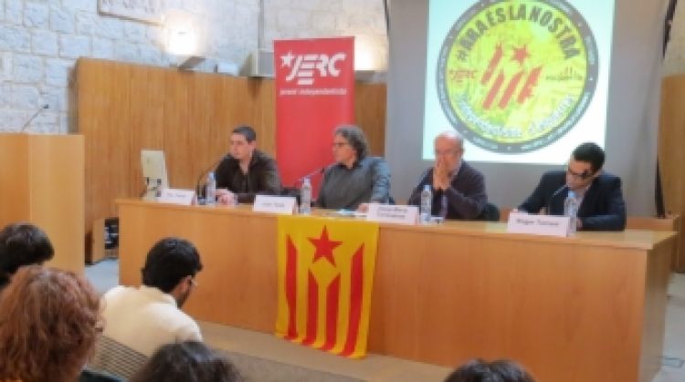 Un moment de l'acte d'aquest matí a la Facultat de Lletres de la Universitat de Girona