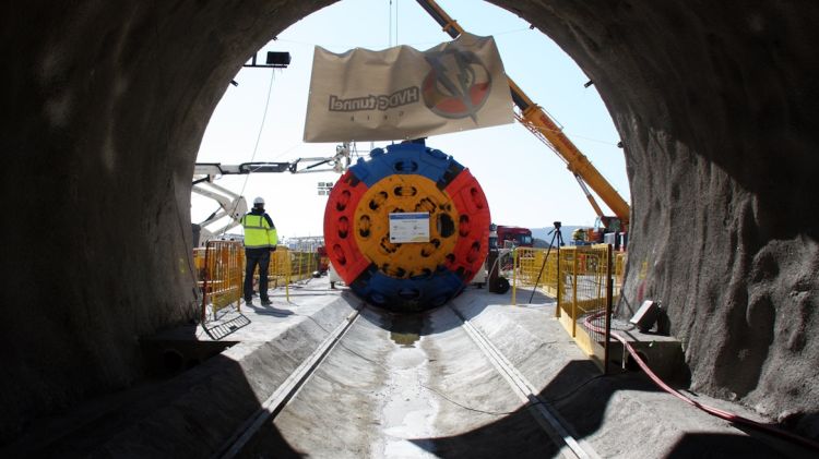 La tuneladora Albera, que va començar a perforar el túnel transfronterer de la MAT (arxiu)