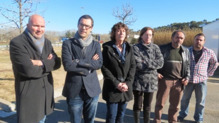 Un instant durant l'acte que ha realitzat ERC al peu de l'N-141e © ACN