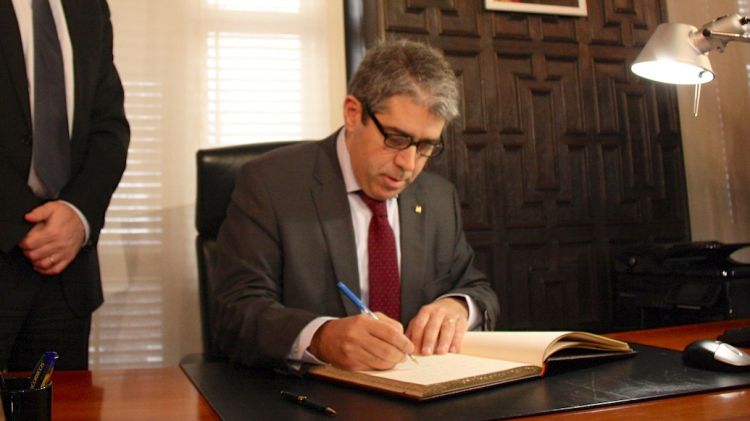 El conseller de la Presidència, Francesc Homs, amb l'alcalde de Girona, Carles Puigdemont © ACN