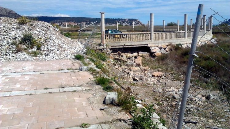 La zona de la Pletera, amb les construccions que es van fer als anys 80