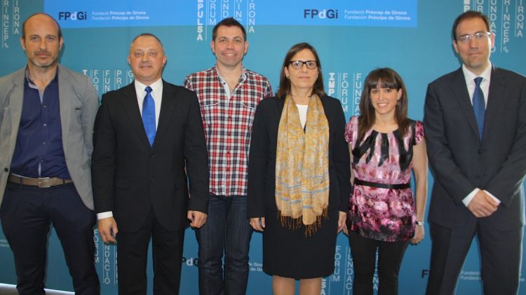 D'esquerra a dreta: Miquel Àngel Oliva,  Josep Lagares, Jaume Lleixà, Mònica Margarit, Ester Bertran i Salvador Maneu © ACN
