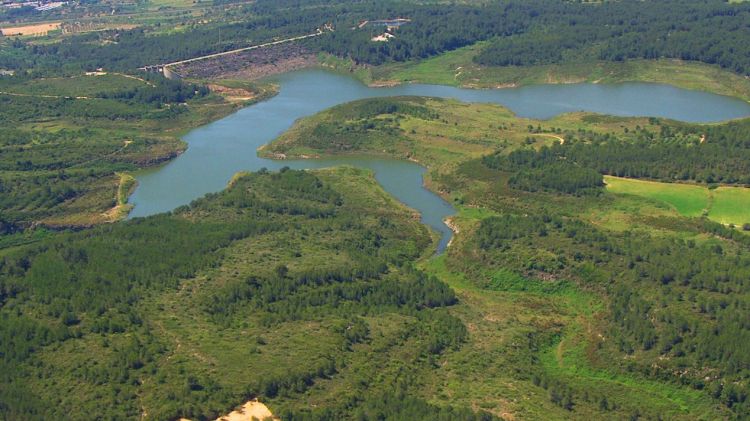 Una imatge aèria de l'embassament del Catllar © ACN