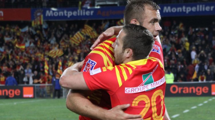 Dos jugadors de la USAP en un moment del partit d'ahir © AG