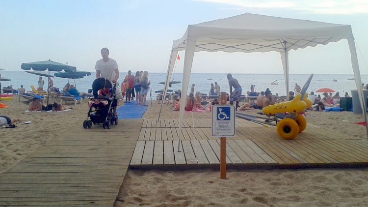 Zona adaptada a la platja de Lloret de Mar